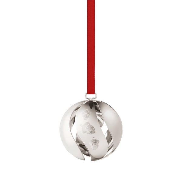 2023 Georg Jensen Christmas Holiday Ornament Silver Ball - Vtg NOS