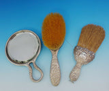 Fleury by Gorham Sterling Silver Dresser Set 3pc Floral #1410M/01M/15M (#3572)