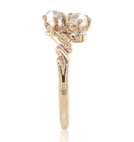 10k Rose Gold Two-Stone Genuine Natural Victorian Moonstone Ring (#J6927)