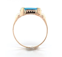 10k Rose Gold Ring with a 3.36 Carat Morenci Genuine Natural Turquoise (#J6563)