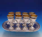 Wedgwood by International Sterling Silver Water Goblet Set 8pc with Tray (#7678)