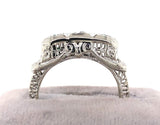 10k Gold Art Deco Genuine Natural Emerald and Diamond Filigree Ring (#J5523)