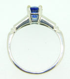 Platinum .63ct Blue Genuine Natural Sapphire Solitaire Ring Size 4.5 (#J4215)