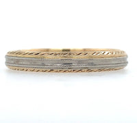 14k White and Yellow Gold Men's Wedding Band Size 13 (#J5979)