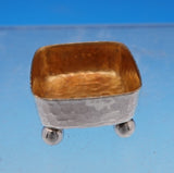 Lap Over Edge Hammered by Tiffany and Co Sterling Salt Dip and Spoon Set (#8978)