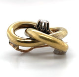 14k Gold Georgian Rose Cut Genuine Natural Diamond Pin Tri-Circle Knot (#J6255)