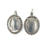 14k Gold 1.80ct TW Genuine Moonstone and Diamond Halo Leverback Earrings #J7126