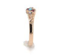 10k Yellow Gold Turquoise Glass and Seed Pearl Ring Size 6.75 Jewelry (#J6330)