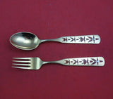Christmas by A. Michelsen Sterling Silver Fork and Spoon Set 2pc 1957 Vermeil