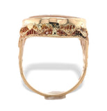 14k Yellow Gold Filigree Ring with Genuine Natural Shell Cameo Size 7.25 #J7375