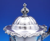 Georgian Rose by Reed and Barton Sterling Silver Tea Set 4pc w/ SP Tray (#9012)