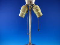 Sterling Silver Vintage Lamp with Stone Base c. 1930 28" Tall (#6196)