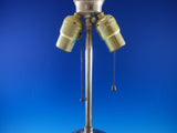 Sterling Silver Vintage Lamp with Stone Base c. 1930 28" Tall (#6196)