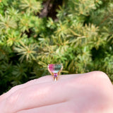 14k Gold 6.71 Carat Bi-Color Watermelon Genuine Natural Tourmaline Ring (#J6532)