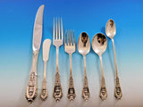 Rose Point by Wallace Sterling Silver Dinner Size Flatware Set 12 Service 93 Pcs