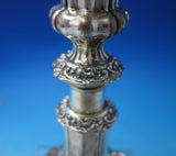 Silverplate Candlestick Floral Motif #5688 9" x 2 1/4" (#5827)