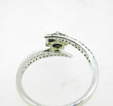 14k White Gold Black Star Cut Genuine Natural Diamond Ring (#J5117)