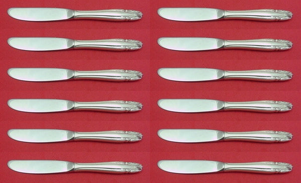 Stradivari by Wallace Sterling Silver Butter Spreader HH Mod Set 12 pcs 6 1/4"