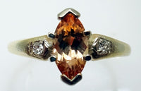 14K Gold .73ct Genuine Natural Precious Topaz Ring with Diamonds (#J3300)