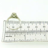 Art Deco 18k White Gold Genuine Natural Diamond Filigree Ring .10ct (#J738)