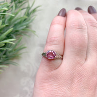 14k White Gold Filigree 1.39 Carat Pink Genuine Natural Spinel Ring (#J7153)