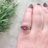 14k White Gold Filigree 1.39 Carat Pink Genuine Natural Spinel Ring (#J7153)