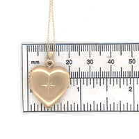 14k Gold Heart Shaped Locket with Genuine Natural Diamond and 14k Chain (#J6521)