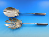 Isis by Gorham Sterling Silver Salad Serving Set 2pc GW Bright-Cut 10" Vintage