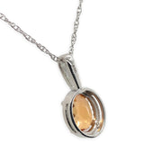 Platinum 1.92 Carat Precious Genuine Topaz Diamond Pendant with Chain (#J7524)