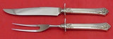 Damask Rose by Oneida Sterling Silver Steak Carving Set (Kn 11 1/4", Fk 8 7/8")
