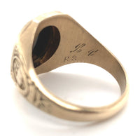 10k Gold Men's Class Ring c.1940s w/ Genuine Natural Black Onyx Size 10.5 #J6631