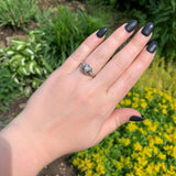 Art Deco 18k White Gold .23ct Genuine Natural Diamond Filigree Ring (#J6750)