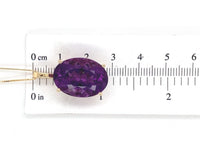 14k Yellow Gold 15.38 Carat Oval Cut Genuine Natural Amethyst Pendant (#J7191)