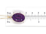 14k Yellow Gold 15.38 Carat Oval Cut Genuine Natural Amethyst Pendant (#J7191)