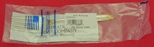 Prelude Gold Accent by International Sterling Silver Salad Fork 6 5/8" New