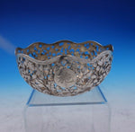 Lain Chang Chinese Sterling Silver Bowl Pierced Engraved w/Leaves Flowers #3844