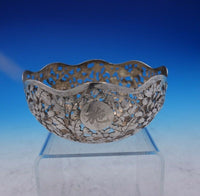 Lain Chang Chinese Sterling Silver Bowl Pierced Engraved w/Leaves Flowers #3844