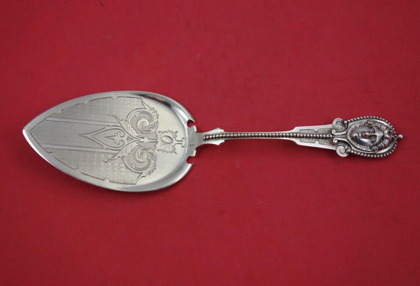 Wood and Hughes Sterling Silver Pie Server brite-cut w/ woman "Julia" 10 3/8"