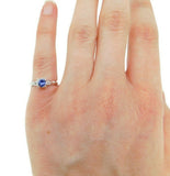 Platinum .49ct Genuine Natural Sapphire and Diamond Ring (#J4590)
