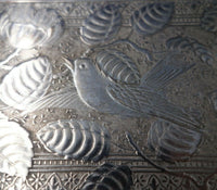 Derby Silver Co Silverplate Humidor Figural Horse Rider Birds Flowers (#5882)