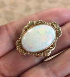 10k Yellow Gold Large Genuine Natural Opal Pin (#J5309)