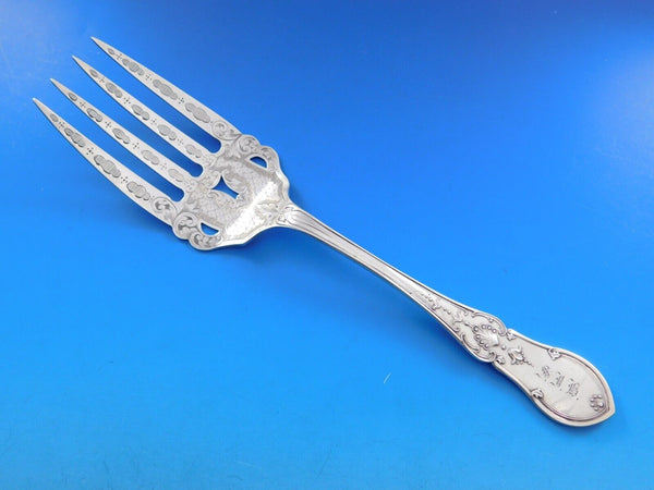 Dew Drop by Shiebler Sterling Silver Buffet Fork Pierced Bright-cut 9 5/8" Rare