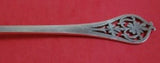 E. Viners English Sterling Silver Berry Spoon Pierced Floral Handle c. 1965 9"