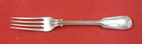 Fiddle Thread by James Robinson Sterling Silver Dinner Fork turned up 8 1/8"