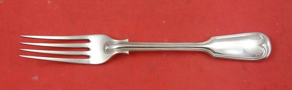 Fiddle Thread by James Robinson Sterling Silver Dinner Fork turned up 8 1/8"