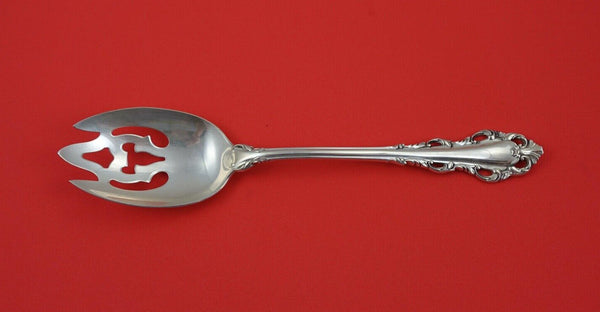 Dresden Scroll by Lunt Sterling Silver Pierced Serving Spoon original 8 1/2"