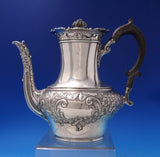 Robert Hendery Canadian Sterling Silver Tea Set 4pc Chased with Ebony  (#7188)