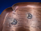 Applied Metals by Gorham Copper Tray w/ Silver Woman Flowers Butterflies (#7859)
