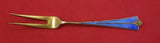 Town Hall by David Andersen Sterling Strawberry Fork w/ blue enamel 4 1/8"