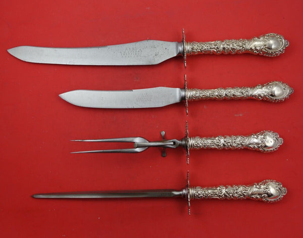 Louvre by Wallace Sterling Silver Roast Carving Set 4pc HH WS Serving Heirloom